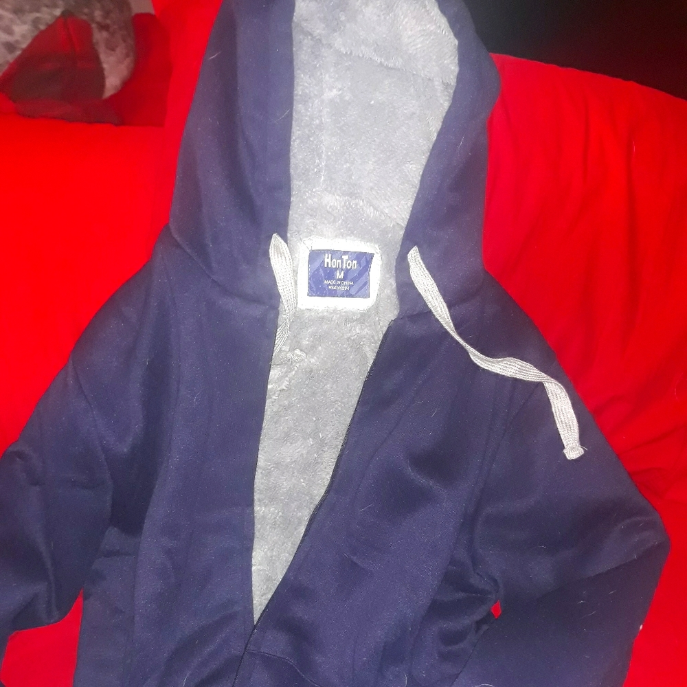 Navy blue sherpa lined hoodie